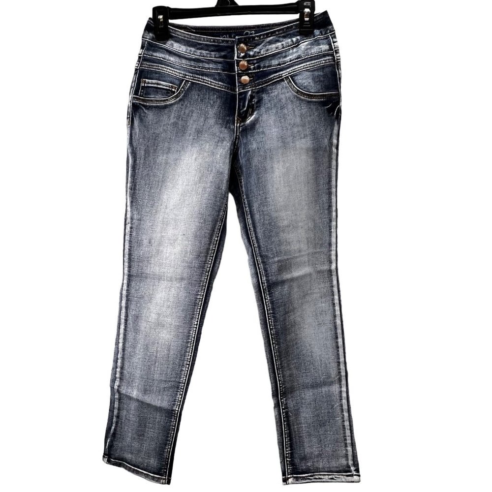 Rue 21 High Waist Skinny Freedom Flex Jeans size 3/4 S Blue Denim Waist 26 inch